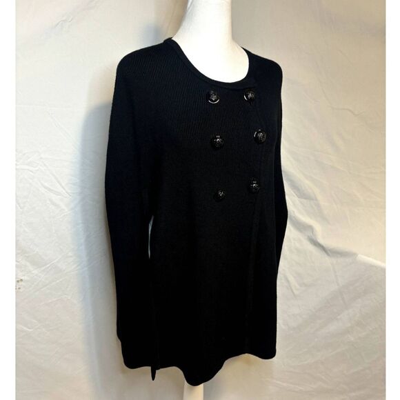Banana Republic Black Long Sleeve Button Up Sweater Womens Designer - Picture 4 of 8